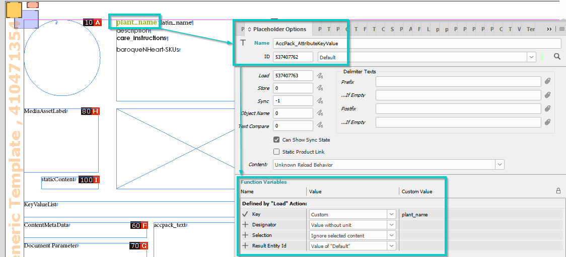 Config function variables for attribute key value