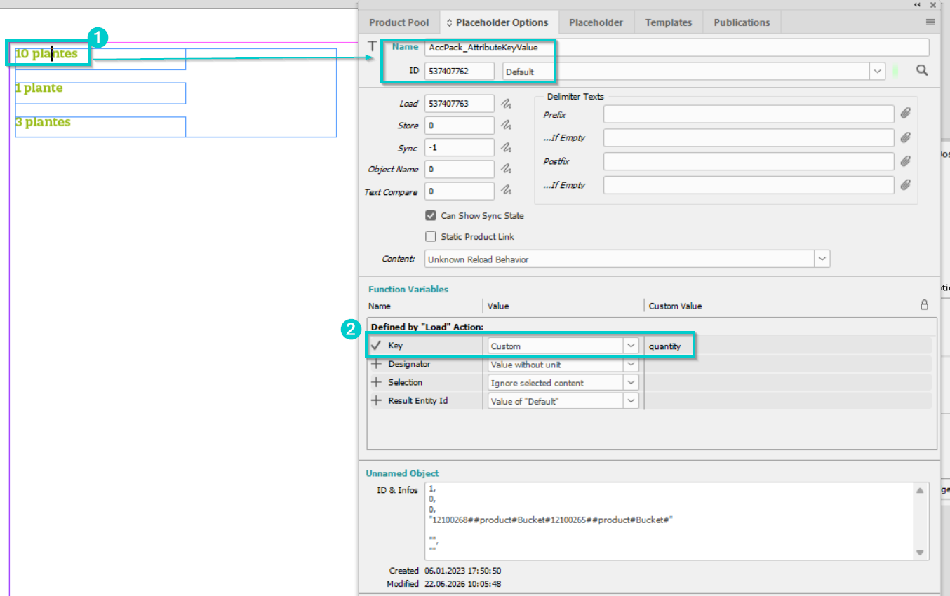 Bucket template Placeholder options