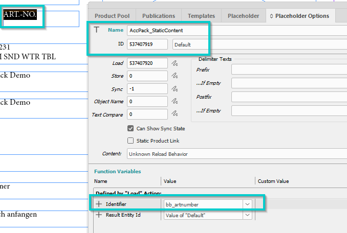 Placeholder Options configuration