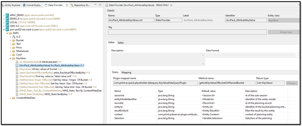 Dataprovider AccPack_AttributeKeyValue