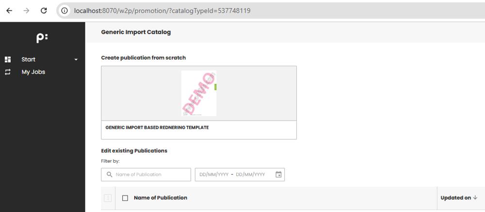 Template publication