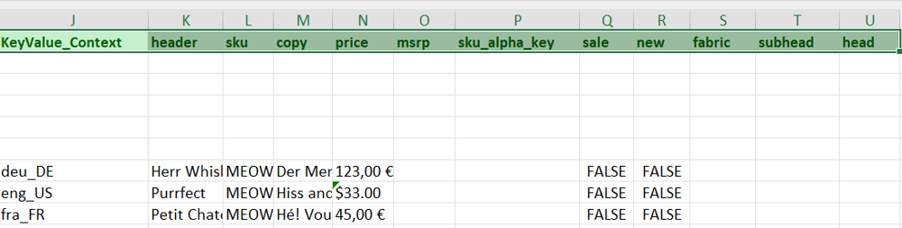 Input key value