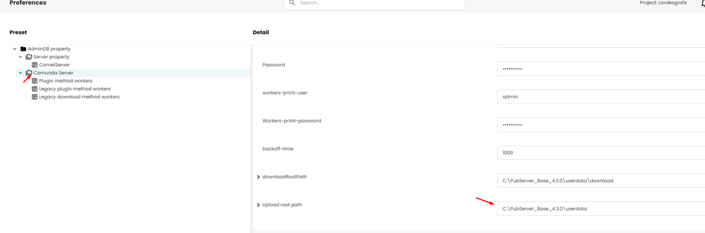 Upload root path setting