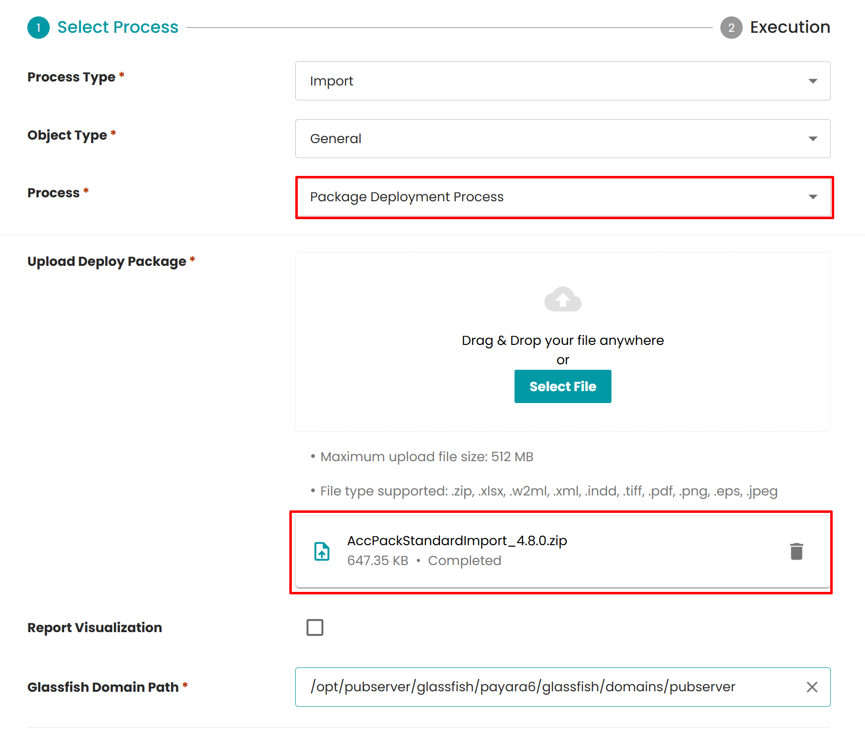 Package deployment process