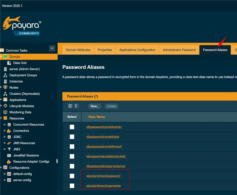 Payara authentication properties